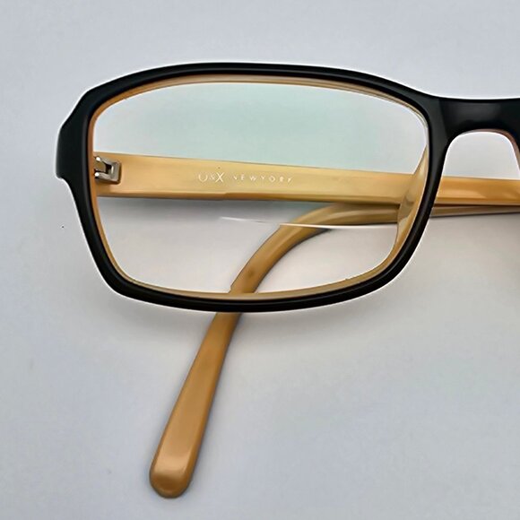 O&X New York OP-17 Gloss Black on Cream Eyeglasses Frame Japan 54-16-142 - Picture 12 of 12
